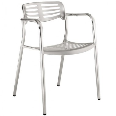 Modway Toledo Dining Armchair in Silver