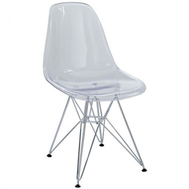 Modway Paris Dining Side Chair in Clear