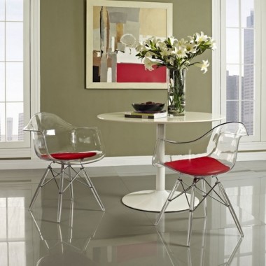 Modway Pyramid Dining Armchair in Red