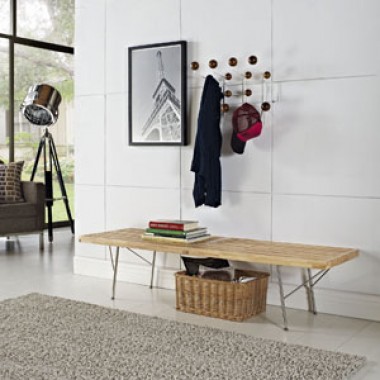 Modway Vantage Medium Bench in Natural