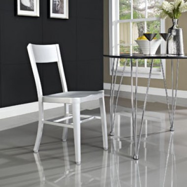 Modway Milan Dining Side Chair in Silver