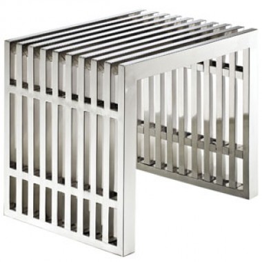 Modway Gridiron Small Bench in Silver Hover