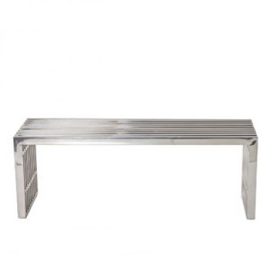Modway Gridiron Medium Bench in Silver