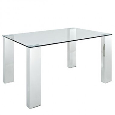 Modway Staunch Dining Table in Silver Clear Hover