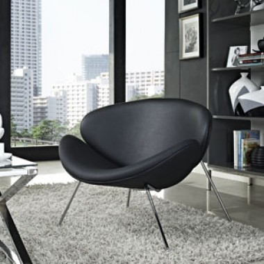 Modway Nutshell Lounge Chair in Black