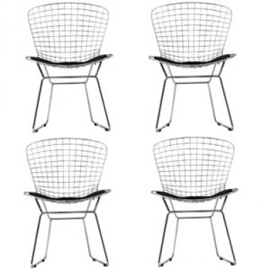 Modway CAD Dining Chairs Set of 4 in Black