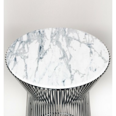 Stilnovo Mid Century Side Table with White Carrera style Marble Top Hover