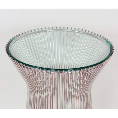 Stilnovo Mid Century Side Table with Tempered Glass Top Hover