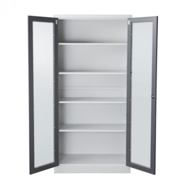 Diamond Sofa 2-Door 5-Shelf Bookcase with Tempered Glass Door Front & Key Lock Entry Hover