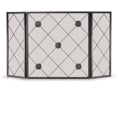 Fireside America Napa Forge Rosettes 3 Panel Screen - Brushed Bronze Hover
