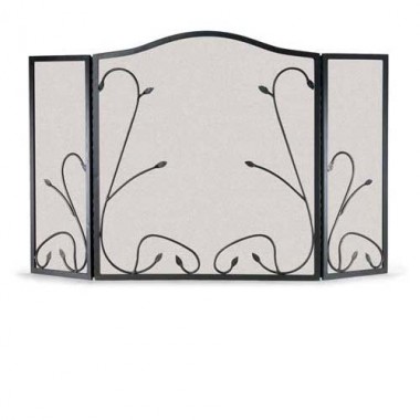 Fireside America Napa Forge Leaf And Vine 3 Panel Screen - Black Hover