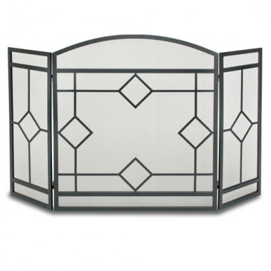 Fireside America Napa Forge Art Nouveau 3 Panel Screen - Black Hover