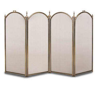 Fireside America Napa Forge Belvedere 4 Panel Screen - Antique Brass