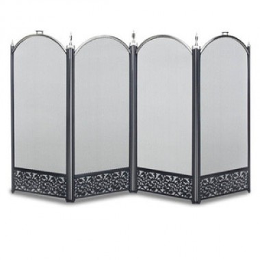 Fireside America Napa Forge Sausalito 4 Panel Screen - Satin Nickel