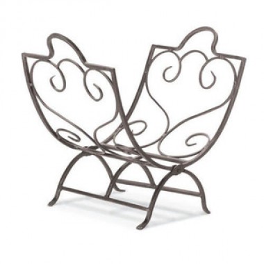 Fireside America Napa Forge Country Scroll Wood Holder - Black