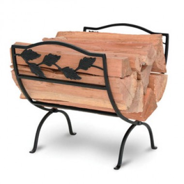 Fireside America Napa Forge Garden Leaf Wood Holder - Black