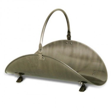 Fireside America Napa Forge Kentfield Oval Wood Basket - Pewter