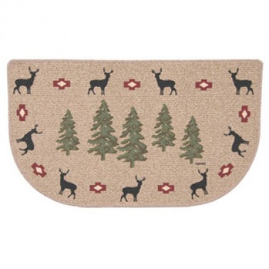 Fireside America Napa Forge Deer With Trees Berber Rug