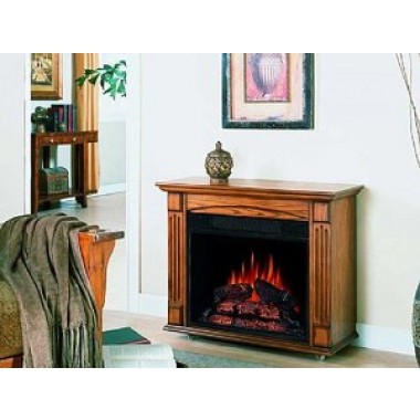 Fireside America Classic Flame 23 Inches Lancaster Portable Room Heater Antique Oak Multi Function Remote Control