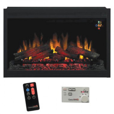 Fireside America Classic Flame 36 Inches Traditional Elegance Built-In Electric Builder Box with Fixed Glass