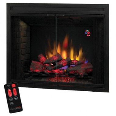 Fireside America Classic Flame 39 Inches Built-In Electric Fireplace with Glass Doors