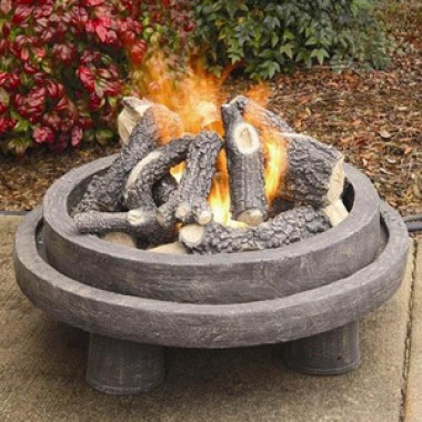 Fireside America Heatmaster Arizona Glow Fire Pit With Gas Logs - Rustic Gray-Brown