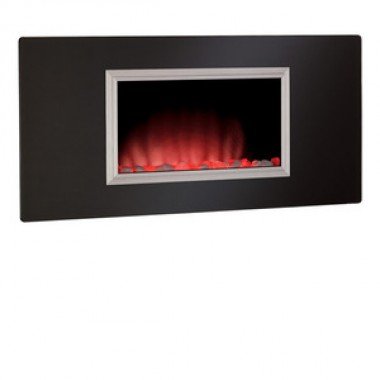 Fireside America Classic Flame 35 Inches Tranquility Fire Display - Wall Hanging Fireplace - Black with Aluminum Frame