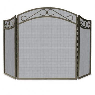 Fireside America 3 Panel Screen With Decorative Scroll Hover