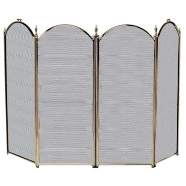Fireside America Four Panel Arched Screen - Antique Brass Hover