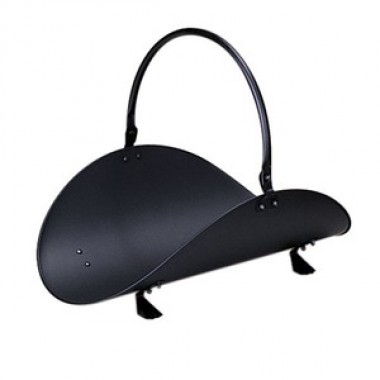 Fireside America Oval Wood Basket - Black