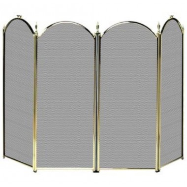Fireside America Four Panel Arched Screen - Polished Brass Hover