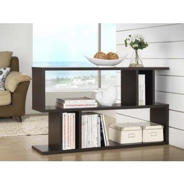 Baxton Studio Goodwin 2-Level Dark Brown Modern Bookshelf Hover