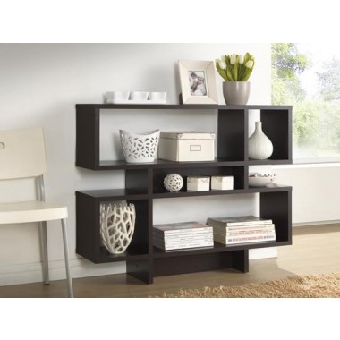 Baxton Studio Cassidy 4-Level Dark Brown Modern Bookshelf Hover