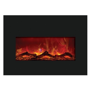 Amantii Large Insert Electric Fireplace w/ Black Glass Surround Hover