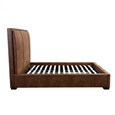 Diamond Sofa Joyce California King Bed in Brown Bomber Blended Leather with Nail Head Accents Hover