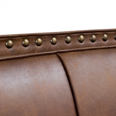 Diamond Sofa Joyce California King Bed in Brown Bomber Blended Leather with Nail Head Accents Hover