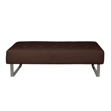 Miami Bench Black Faux Leather Chrome Frame