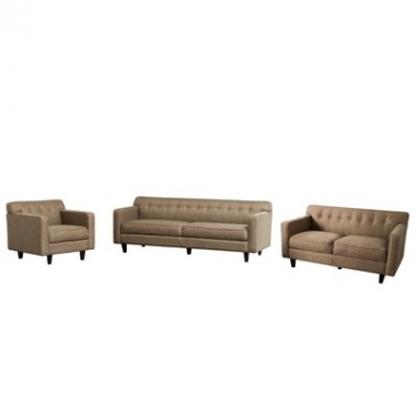 Diamond Sofa Mid-Century Sofa Loveseat & Chair in Pepper Tweed Fabric Set of 3 Hover