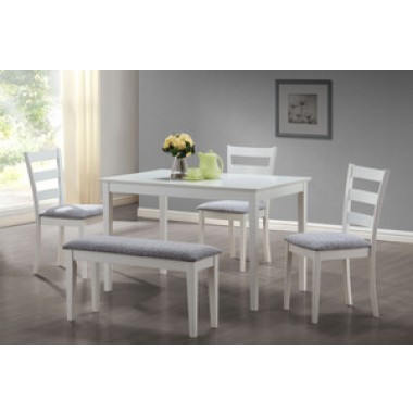 Monarch Specialties 5pcs Dining Set w/ Bench & 3 Side Chairs