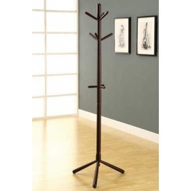 Monarch Specialties Cappuccino Contemporary Solid Wood Coat Rack