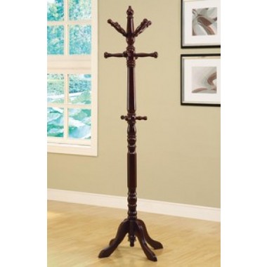 Monarch Specialties Cherry Traditional Solid Wood Coat Rack