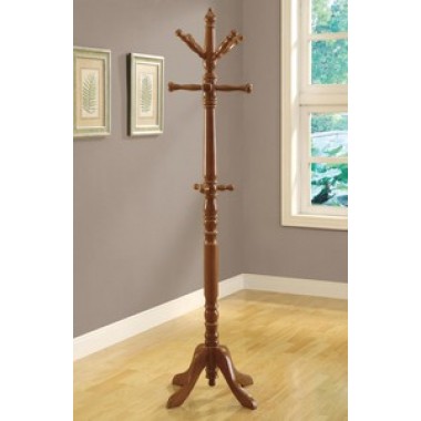 Monarch Specialties Oak Traditional Solid Wood Coat Rack
