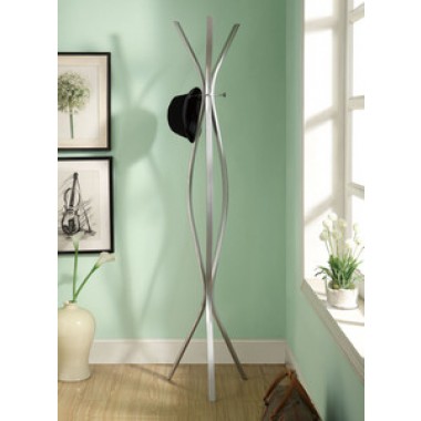 Monarch Specialties Silver Metal Contemporary 72"H Coat Rack