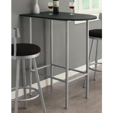 Monarch Specialties Black / Silver Metal 24"X 36" Spacesaver Bar Table