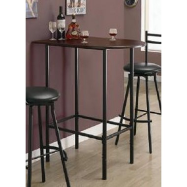 Monarch Specialties Cappuccino / Black Metal 24"X 36" Spacesaver Bar Table