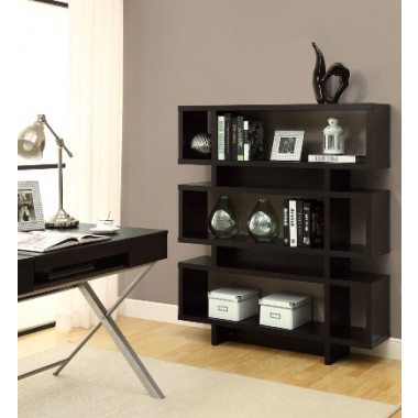 Monarch Specialties Cappuccino Hollow-Core 55"H Modern Bookcase Hover