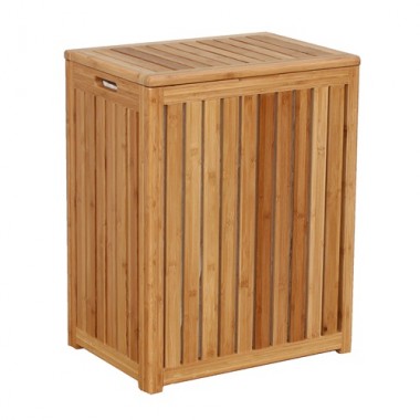 Oceanstar Spa-Style Bamboo Laundry Hamper Hover