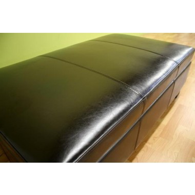 Baxton Studio Gallo Dark Brown Leather Storage Ottoman Hover