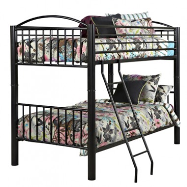Powell Heavy Metal "Black" Twin Over Twin Bunk Bed Hover