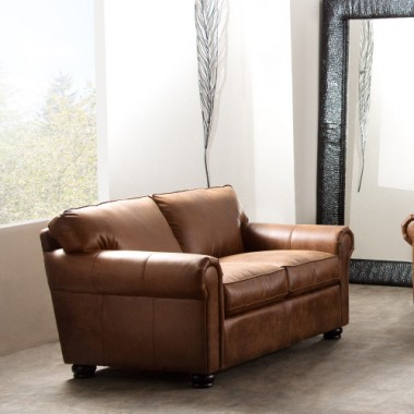 Diamond Sofa Rexford Loveseat in Bomber Brown